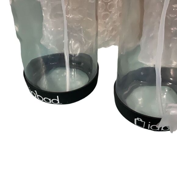 Clear Glass Spray Bottles Set of 2 16 oz Silicone base Funnel Caps Stream/Mist - Picture 3 of 5